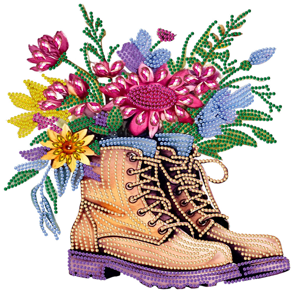 Diamond Painting - Partial Special Shaped - boots bouquet (30*30CM)