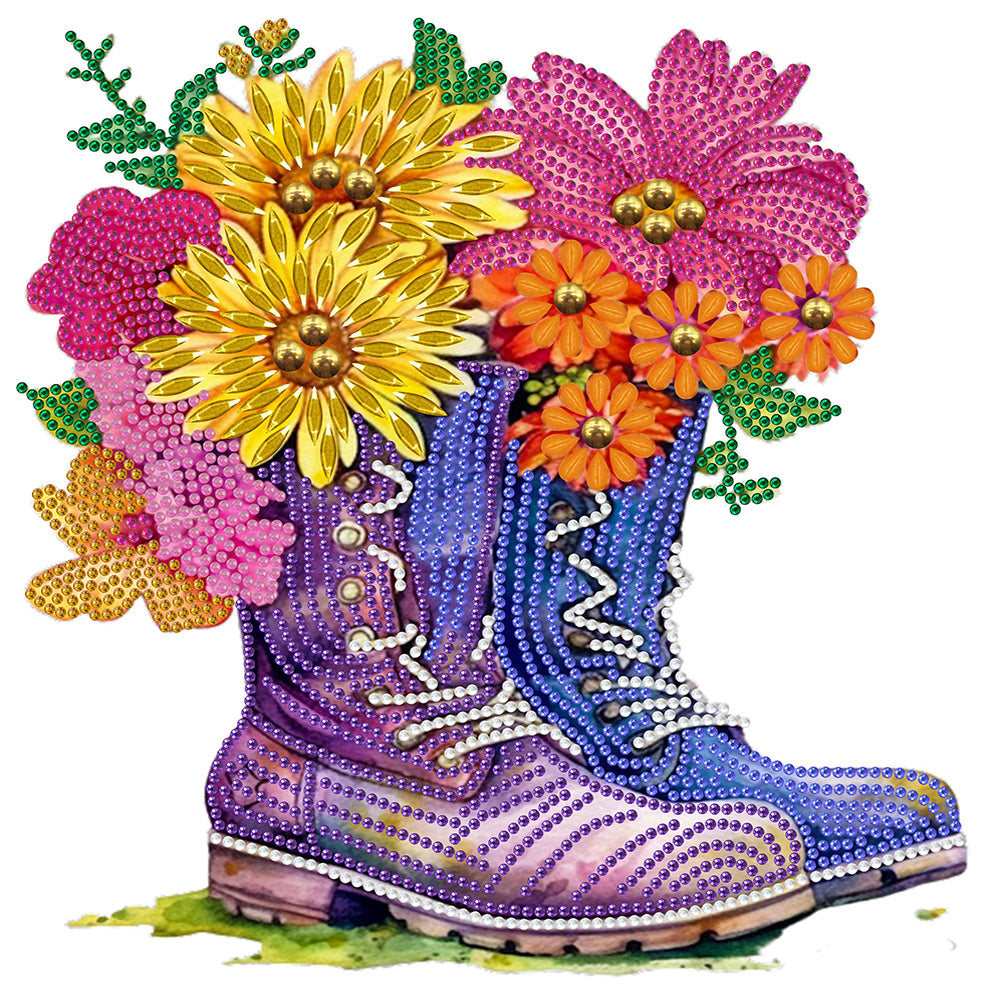 Diamond Painting - Partial Special Shaped -boots bouquet (30*30CM)