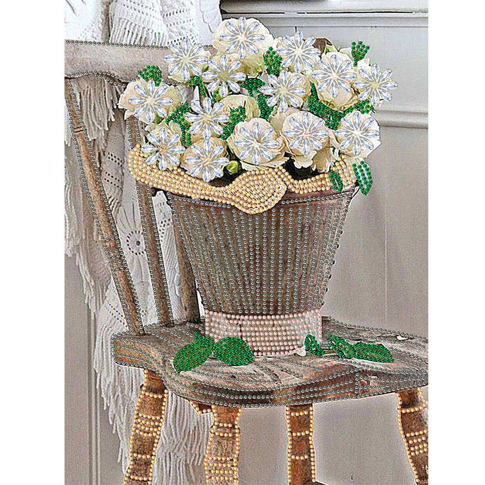 Diamond Painting - Partial Special Shaped - bouquet on chair (30*40CM)