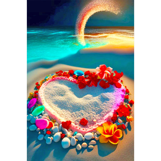 Diamond Painting - Full Round - romantic beach love (40*60CM)