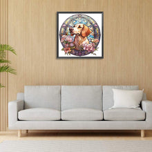 Load image into Gallery viewer, Diamond Painting - Full Round - dog under window sill (30*30CM)

