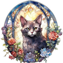 Load image into Gallery viewer, Diamond Painting - Full Round - cat under window sill (30*30CM)
