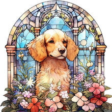 Load image into Gallery viewer, Diamond Painting - Full Round - dog under window sill (30*30CM)

