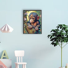 Load image into Gallery viewer, Diamond Painting - Full Round - little monkey (30*40CM)
