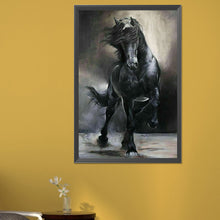 Load image into Gallery viewer, Diamond Painting - Full Square - black and white galloping horse (40*60CM)

