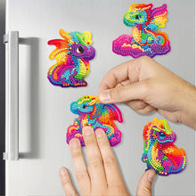 Load image into Gallery viewer, DIY Refrigerator Stickers Owl Round Diamond Sticker (Rainbow Pterodactyl)
