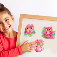 Load image into Gallery viewer, DIY Refrigerator Stickers Owl Round Diamond Sticker (Pink Owl)
