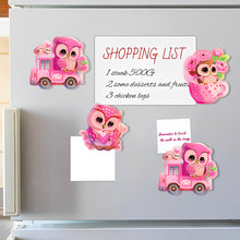 Load image into Gallery viewer, DIY Refrigerator Stickers Owl Round Diamond Sticker (Pink Owl)

