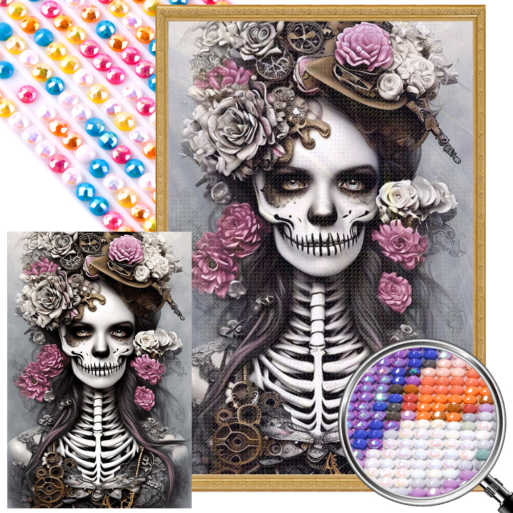 AB Diamond Painting - Full Round - skeleton girl (40*60CM)