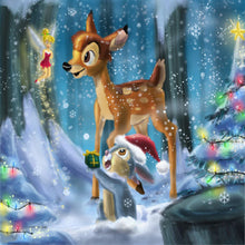 Load image into Gallery viewer, Diamond Painting - Full Round - Snow deer and squirrel (30*30CM)
