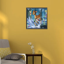 Load image into Gallery viewer, Diamond Painting - Full Round - Snow deer and squirrel (30*30CM)
