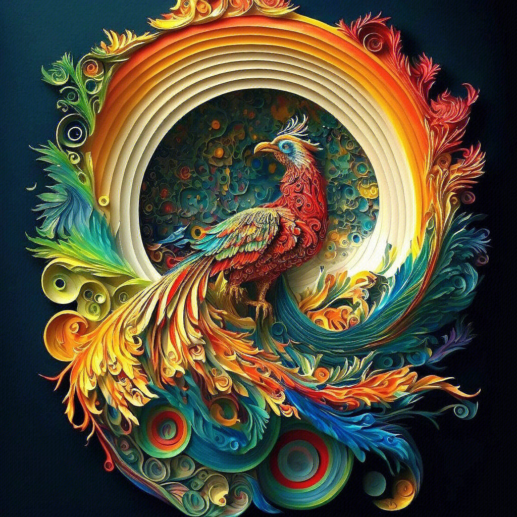 AB Diamond Painting - Full Round - Animal Phoenix (40*40cm)