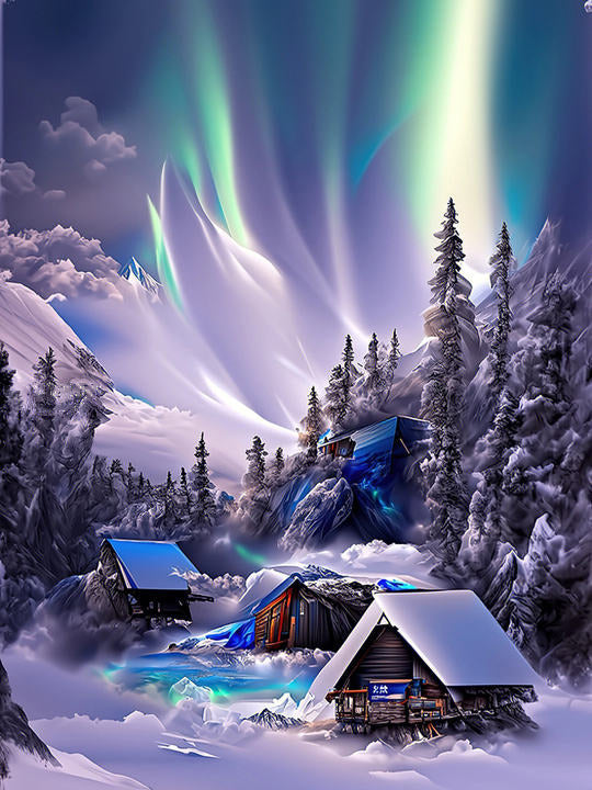 AB Diamond Painting - Full Round - Snow Scenery (40*53cm)