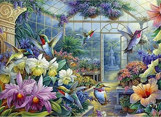 AB Diamond Painting - Full Round - Garden Bird (40*55cm)