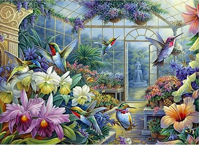 AB Diamond Painting - Full Round - Garden Bird (40*55cm)