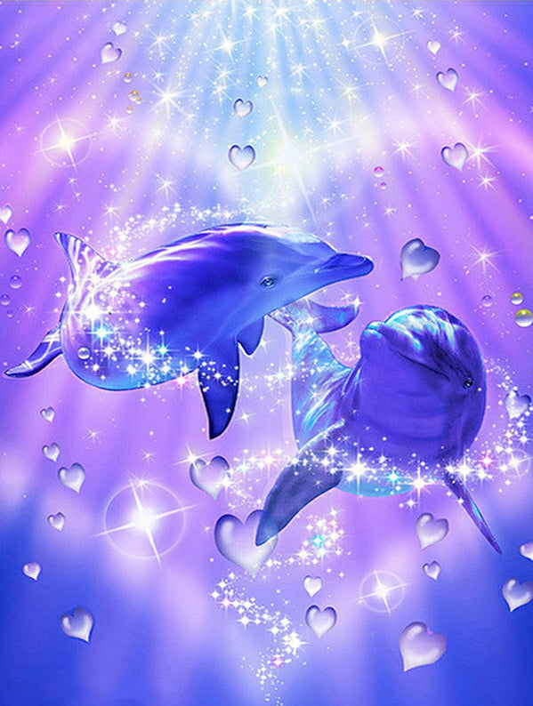 AB Diamond Painting - Full Round - Animal Dolphins (40*53cm)