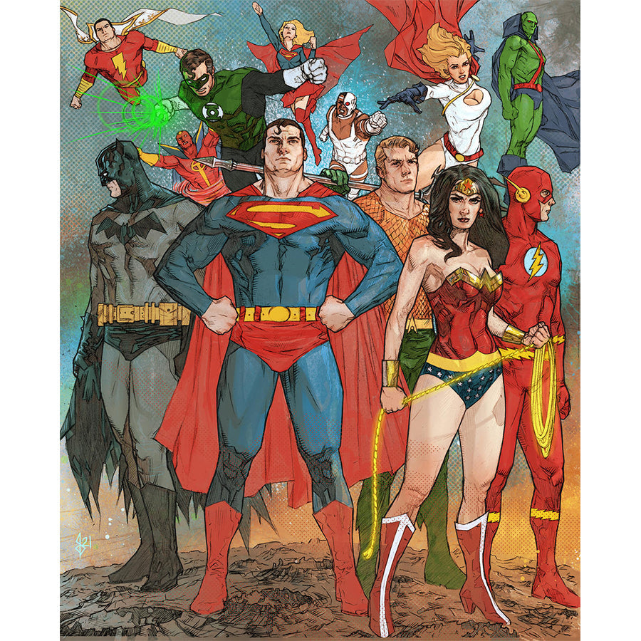 Diamond Painting - Full Round - Justice League Team (40*50CM)