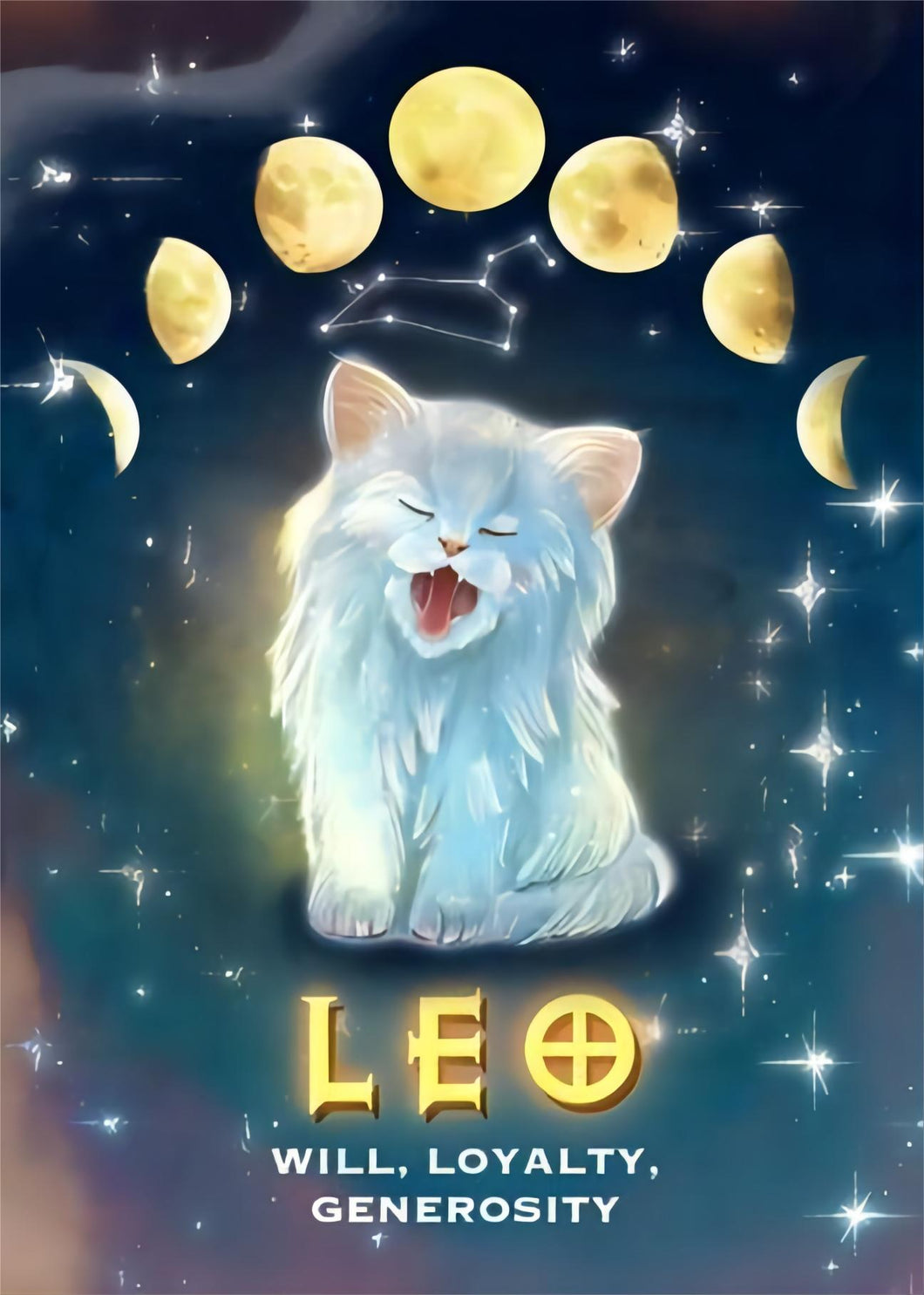 Diamond Painting - Full Round - Cosmic Leo Zodiac Cat (30*40CM)