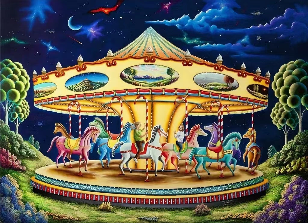 AB Diamond Painting - Full Round - Carousel (40*55cm)