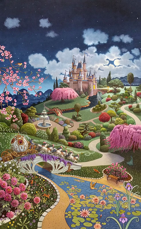 AB Diamond Painting - Full Round - Garden Castle (40*65CM)