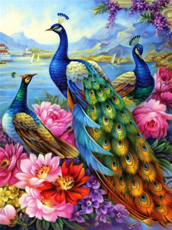 AB Diamond Painting - Full Round - Peacock (50*70cm)