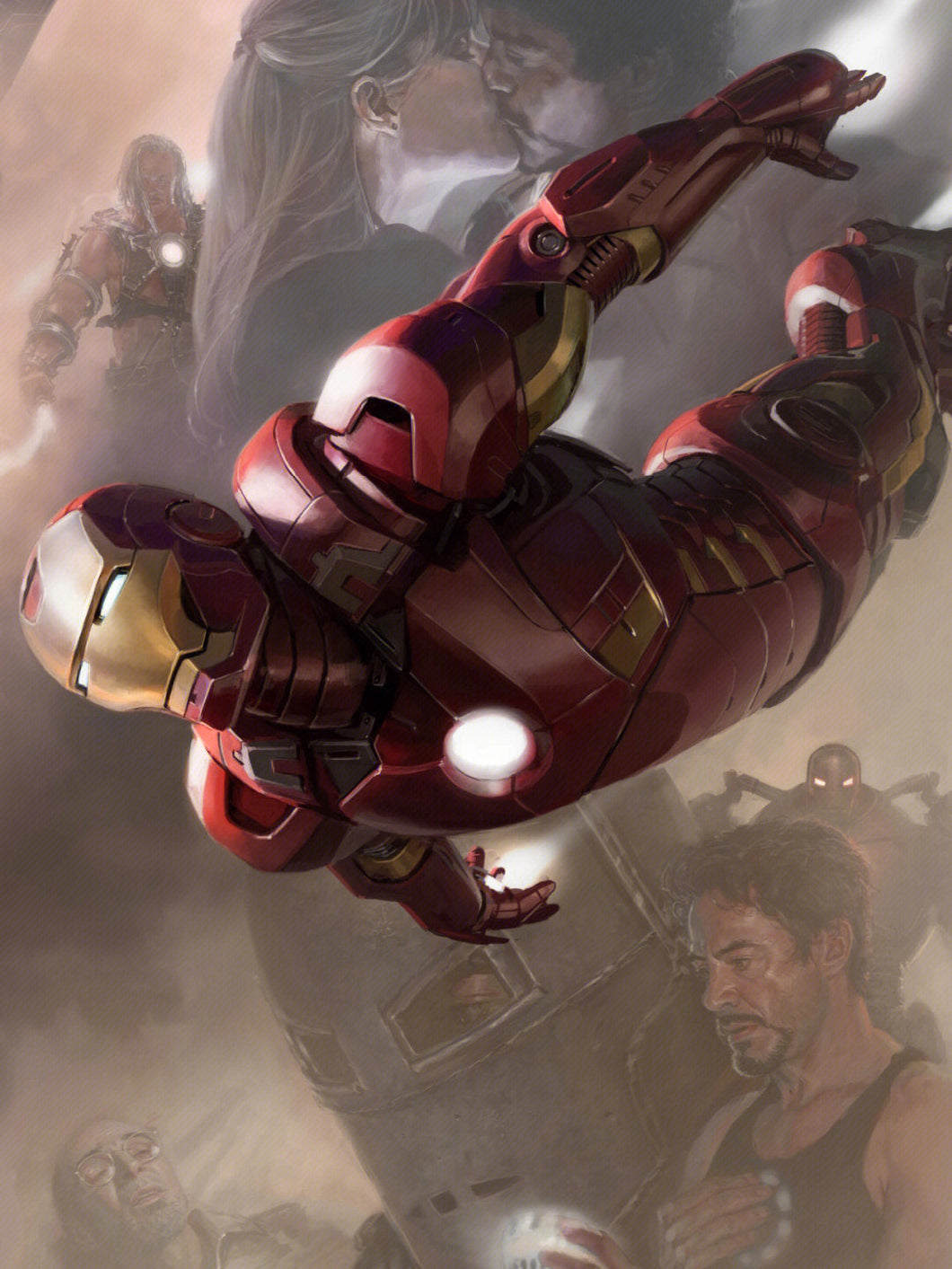 AB Diamond Painting - Full Round - Marvel Iron Man (40*53cm)