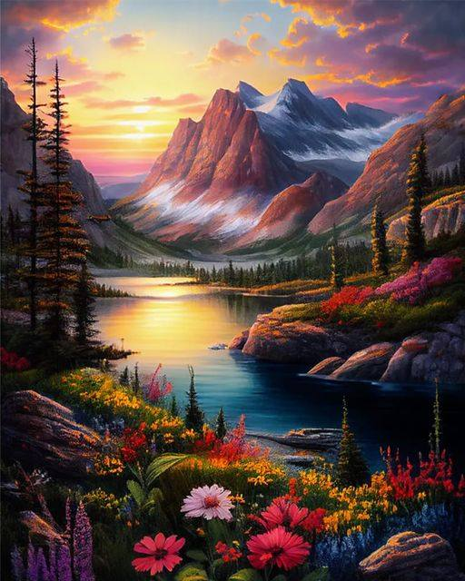 AB Diamond Painting - Full Round - Amazing scenery (40*50cm)