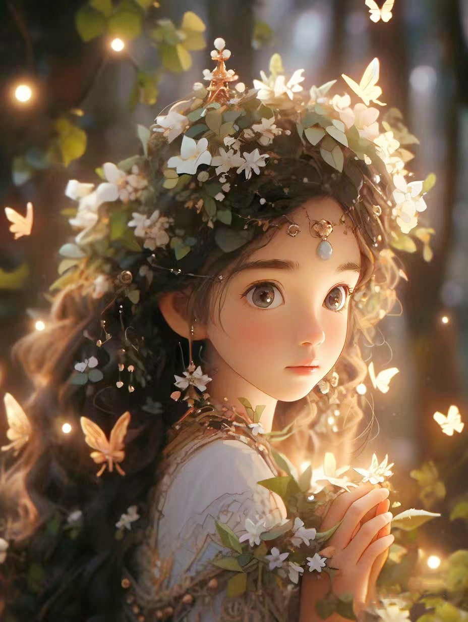 AB Diamond Painting - Full Round - Elf girl (40*50CM)