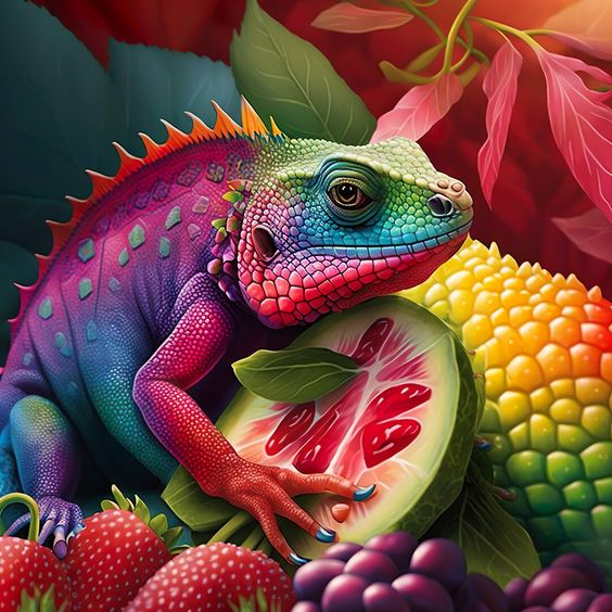 AB Diamond Painting - Full Round - Chameleon (40*40CM)