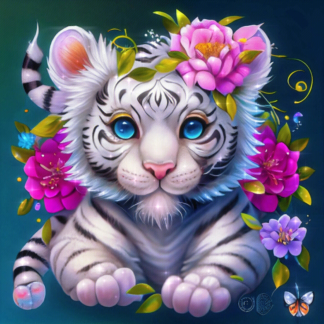 AB Diamond Painting - Full Round - Animal Tiger (40*40cm)
