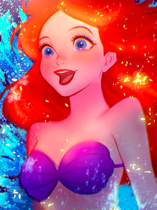 Diamond Painting - Full Round - Anime Girl Disney Princess Mermaid Ariel (30*40CM)