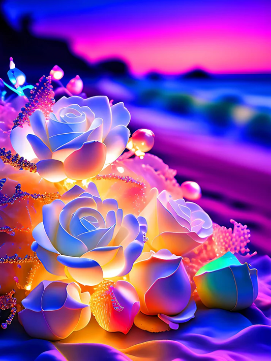 AB Diamond Painting - Full Round - Beach Roses (40*55cm)