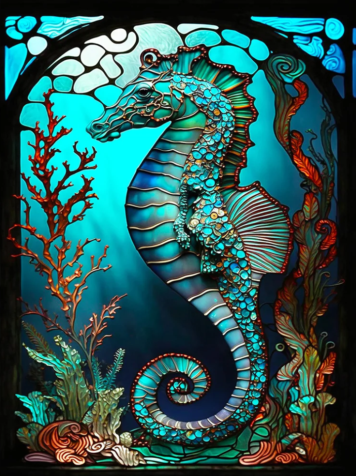 AB Diamond Painting - Full Round - Seahorse (40*50cm)