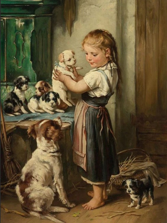 AB Diamond Painting - Full Round - Girl and Dog (50*70cm)