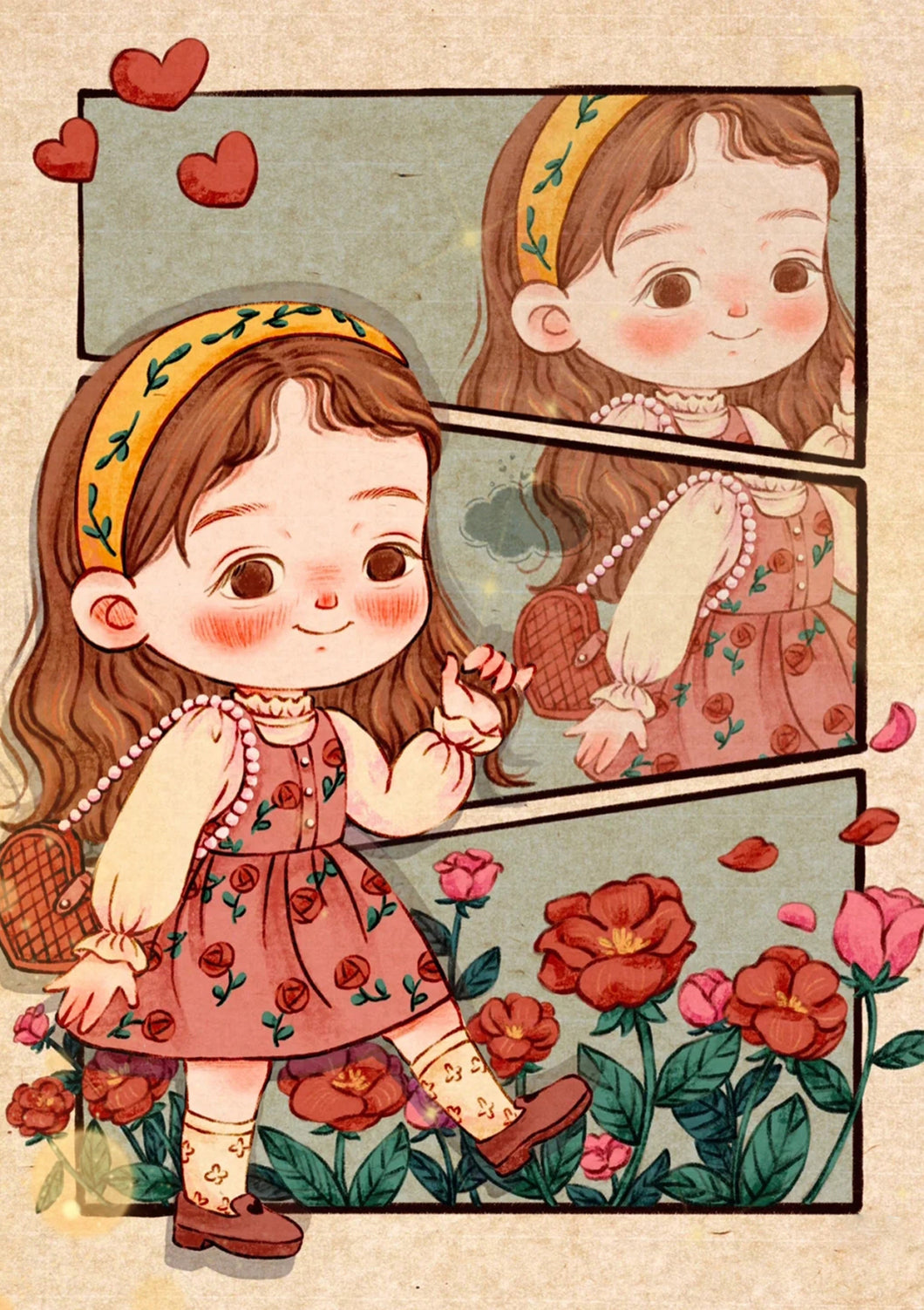 Diamond Painting - Full Round - Little Girl And Flower (30*40CM)