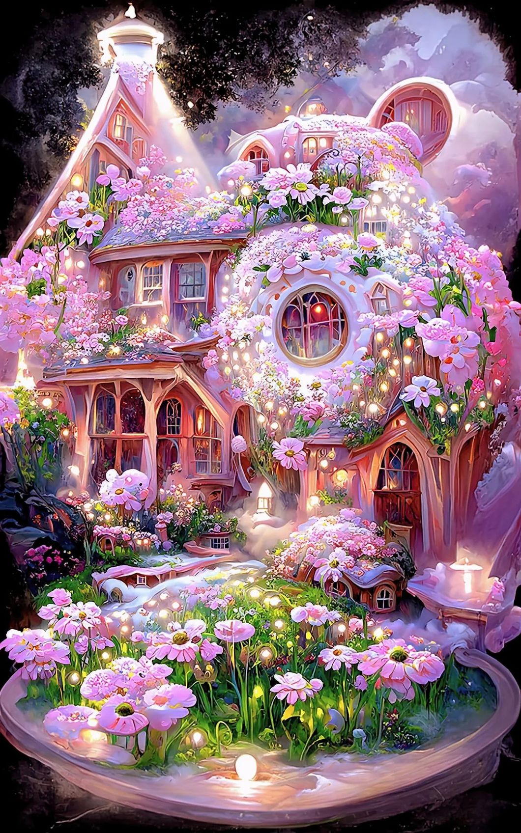 AB Diamond Painting - Full Round - Pink Castle (40*65cm)