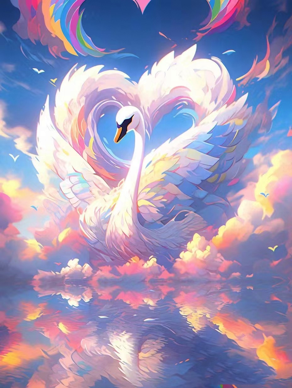AB Diamond Painting - Full Round - Swan In The Cloud (40*50CM)