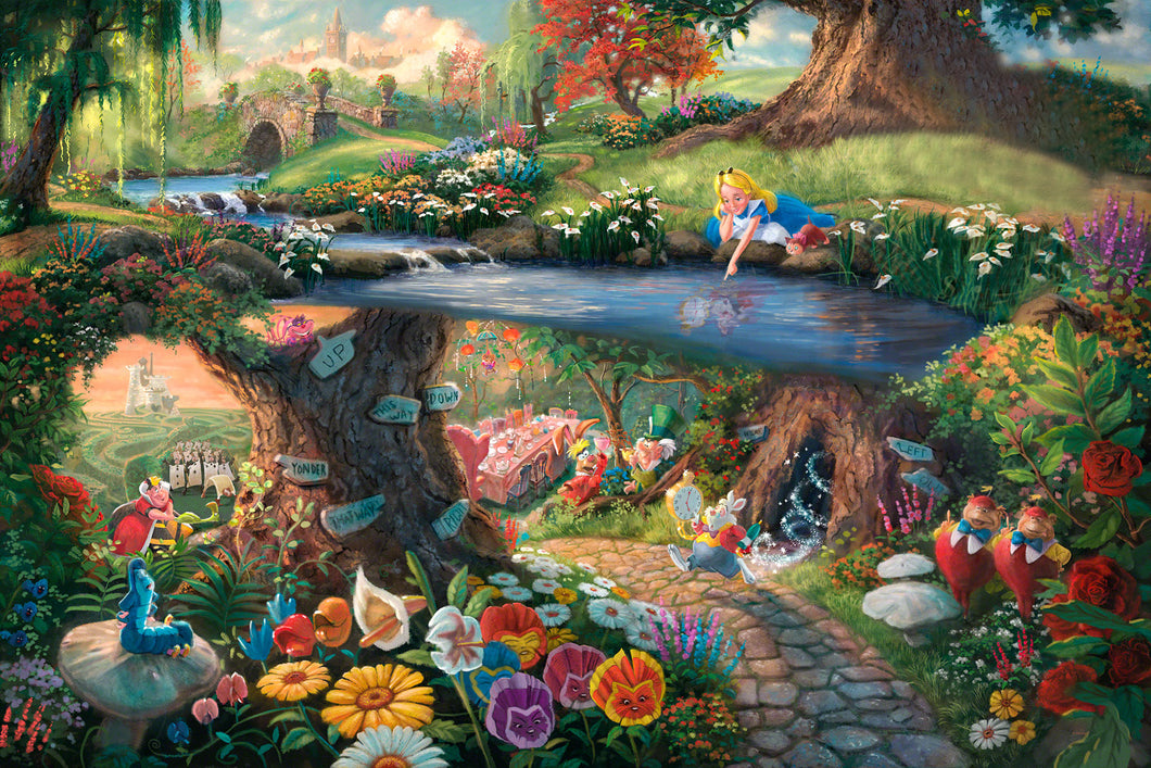 Diamond Painting - Full Round - Cartoon Disney Princess Alice Beauty and the Beast Mermaid (50*40CM)