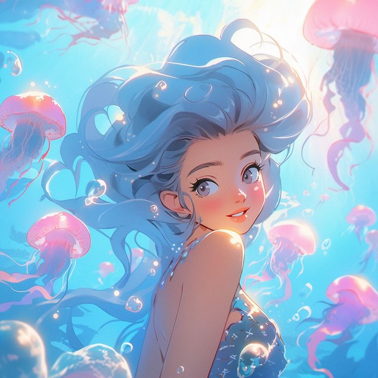 AB Diamond Painting - Full Round - anime goldfish girl (40*40CM)