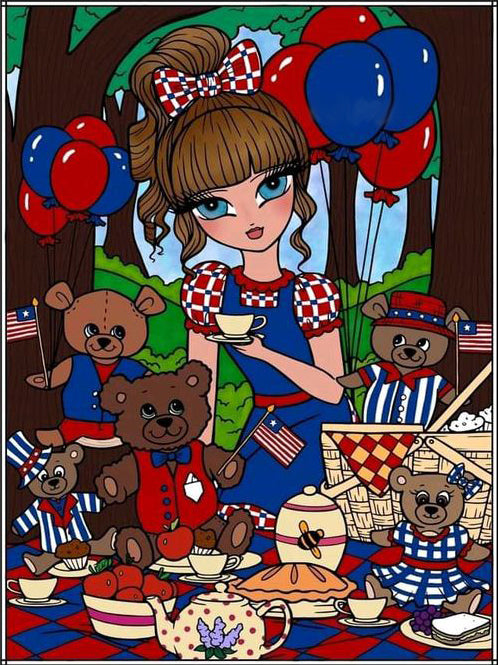 AB Diamond Painting - Full Round - Colorful pencil drawing big eyes doll (40*50CM)