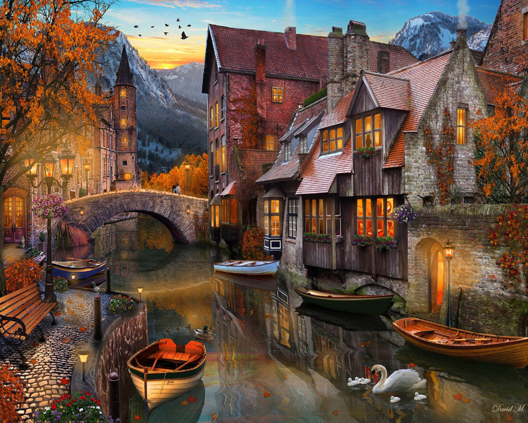 AB Diamond Painting - Full Round - Autumn Canal (50*60cm)