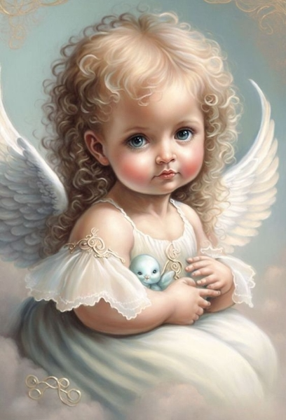 AB Diamond Painting - Full Round - Angel Girl (40*60cm)