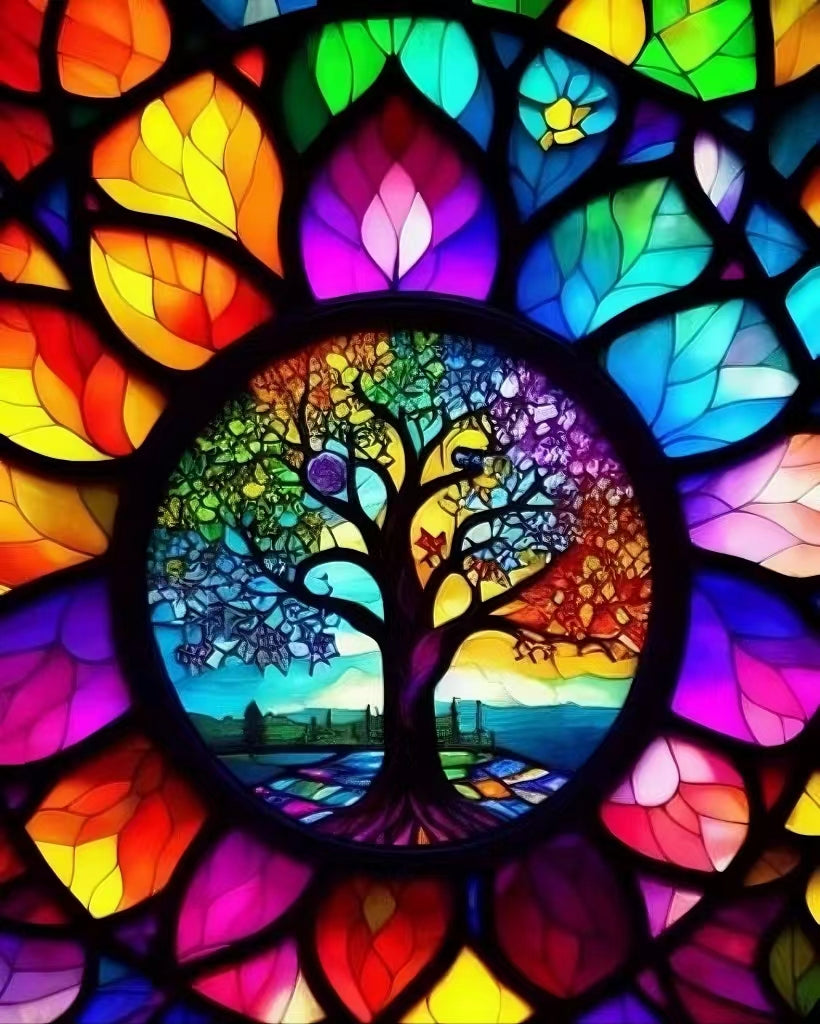 AB Diamond Painting - Full Round - Colorful Dream Tree (40*50cm)