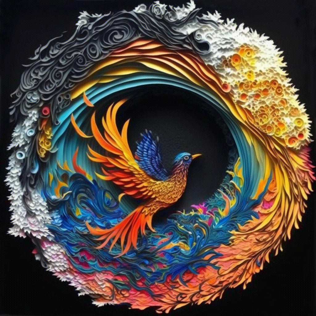 AB Diamond Painting - Full Round - Animal Phoenix (40*40cm)