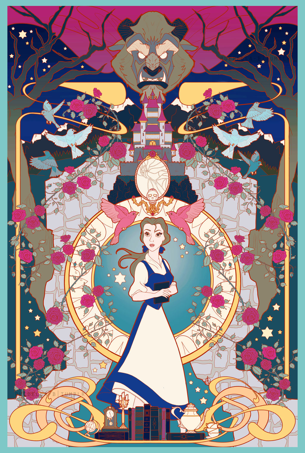 Diamond Painting - Full Round - Disney Beauty and The Beast (40*60CM)