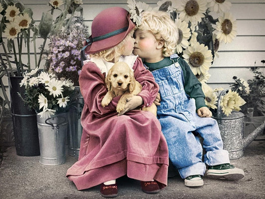 AB Diamond Painting - Full Round - Baby Kiss (50*70cm)