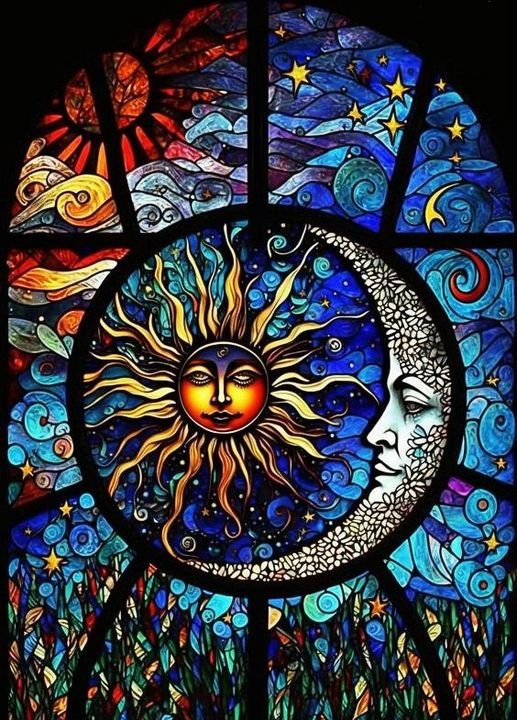 AB Diamond Painting - Full Round - Sun, Moon, Stars (40*55CM)