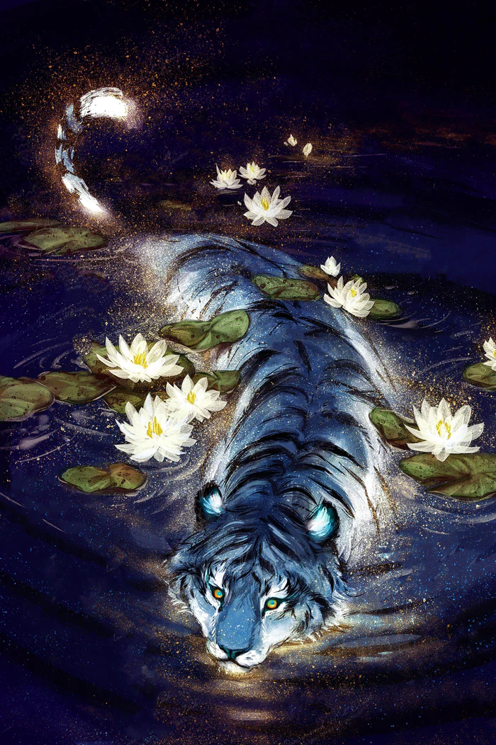 AB Diamond Painting - Full Round - Tiger Walking In Water (40*60cm)