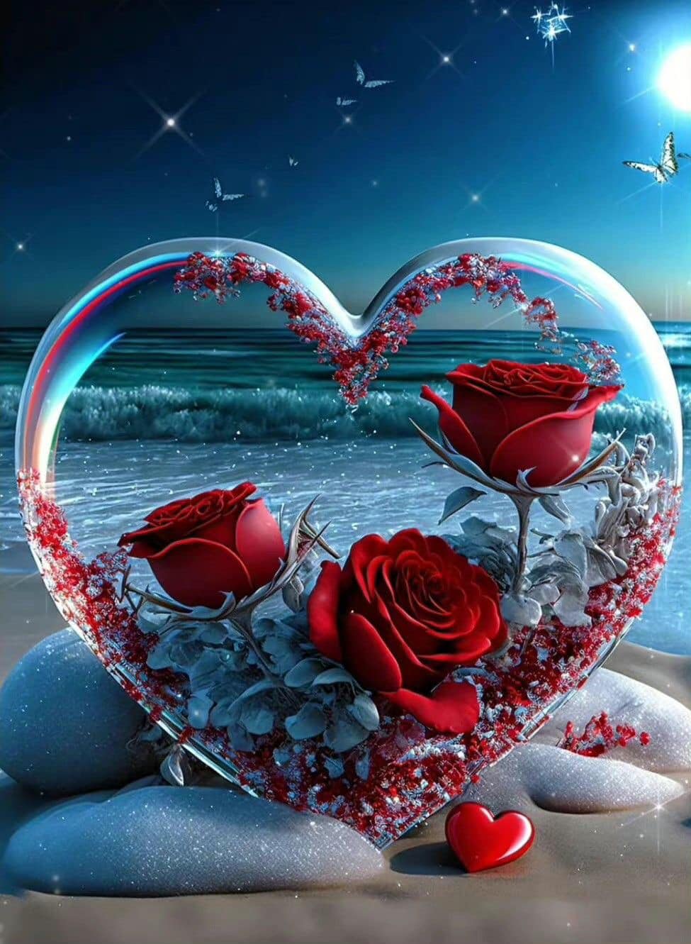AB Diamond Painting - Full Round - Heart Love (40*55cm)