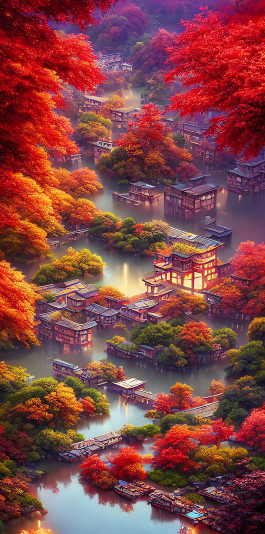 AB Diamond Painting - Full Round - Autumn Scenery (40*80cm)